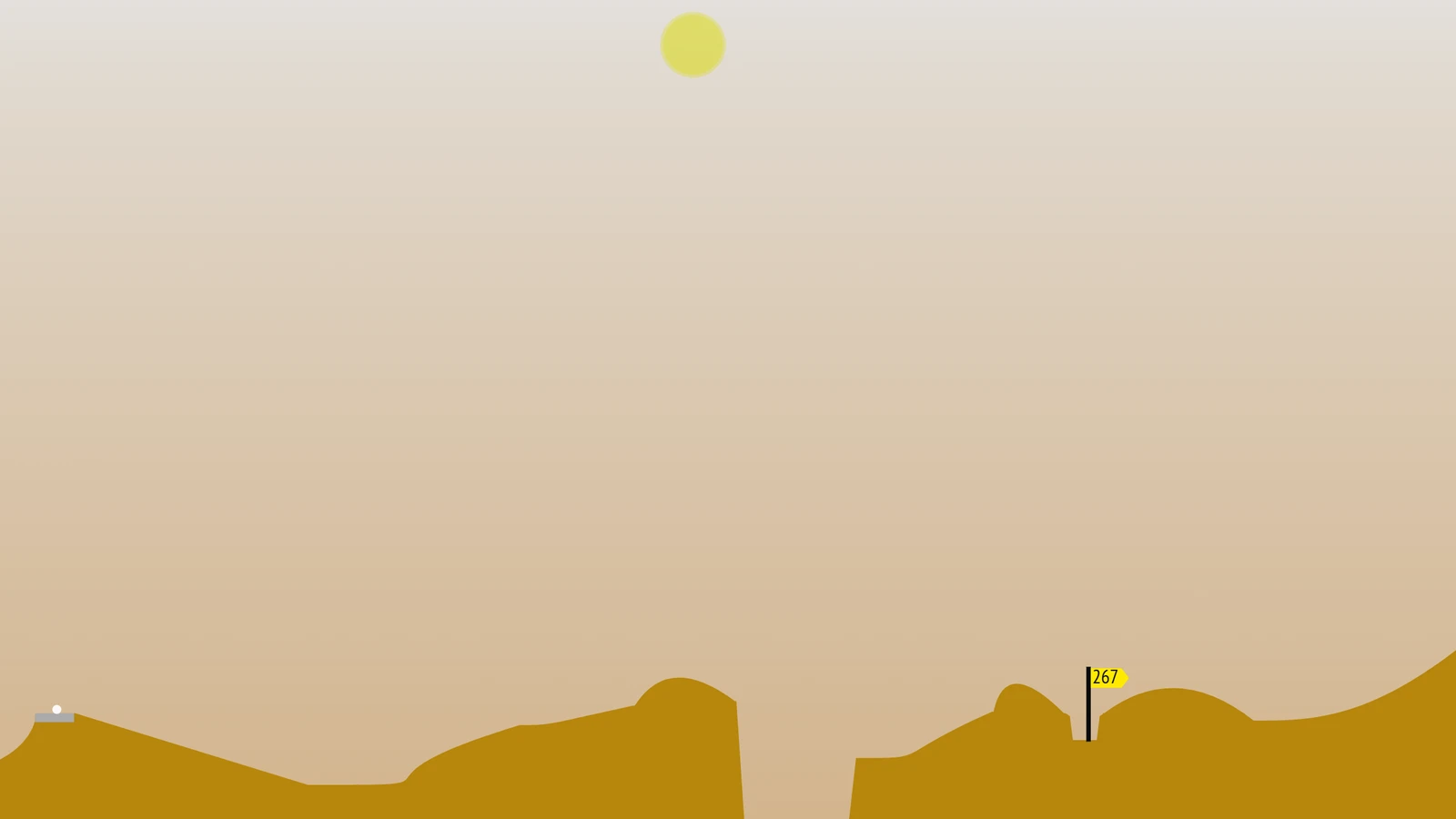 Sun Golf hole 267 stretching across a low desert basin toward the flag