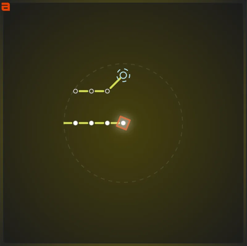 Alpha Maze screenshot showing a yellow maze route with a masked visibility maze