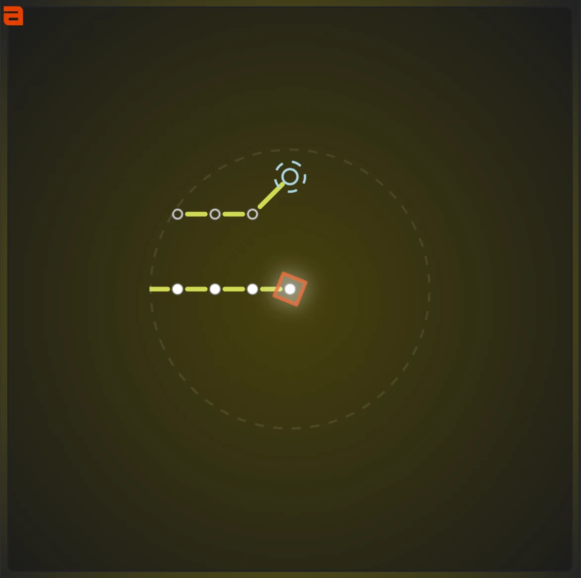 Alpha Maze screenshot showing a yellow maze route with a masked visibility maze